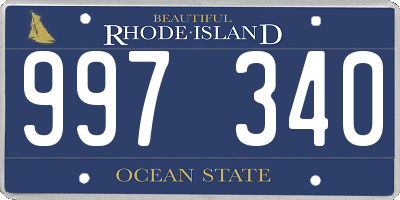 RI license plate 997340