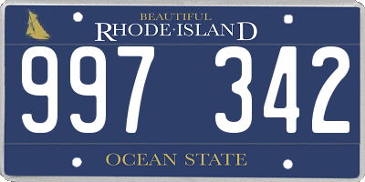 RI license plate 997342