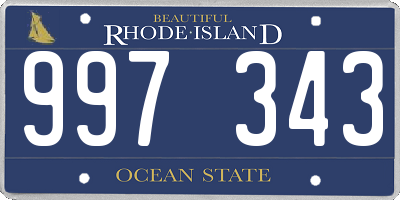 RI license plate 997343