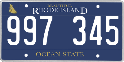 RI license plate 997345