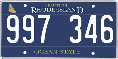 RI license plate 997346