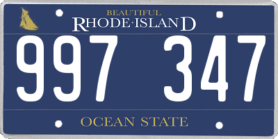 RI license plate 997347