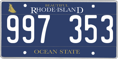 RI license plate 997353