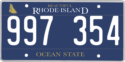 RI license plate 997354