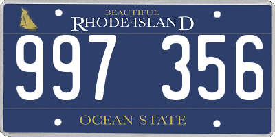 RI license plate 997356