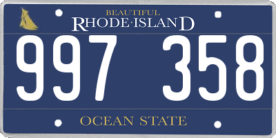 RI license plate 997358