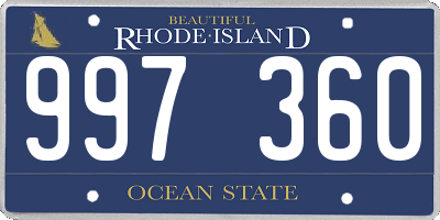 RI license plate 997360