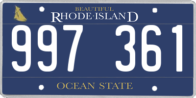 RI license plate 997361