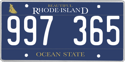 RI license plate 997365