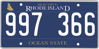 RI license plate 997366