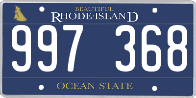 RI license plate 997368