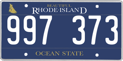 RI license plate 997373