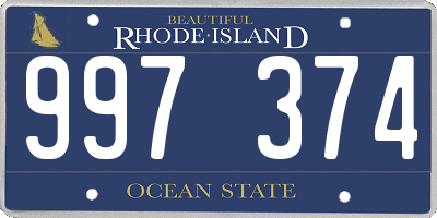 RI license plate 997374