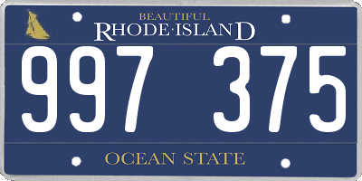 RI license plate 997375