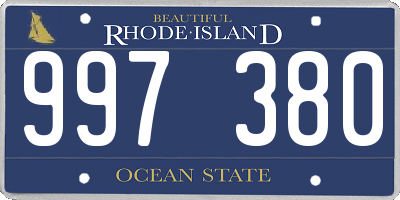 RI license plate 997380