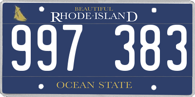 RI license plate 997383