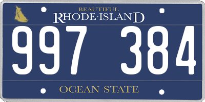 RI license plate 997384