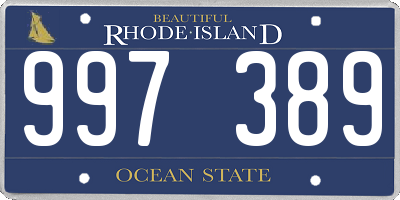 RI license plate 997389