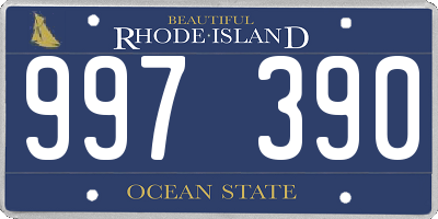 RI license plate 997390