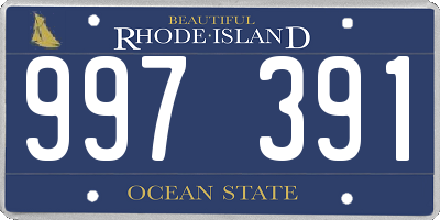 RI license plate 997391