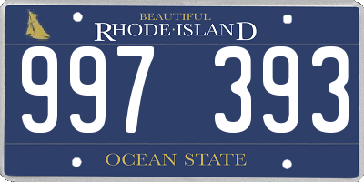 RI license plate 997393