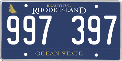 RI license plate 997397