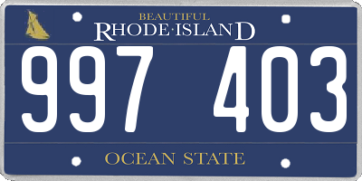 RI license plate 997403