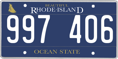 RI license plate 997406