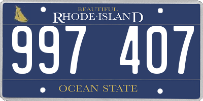 RI license plate 997407