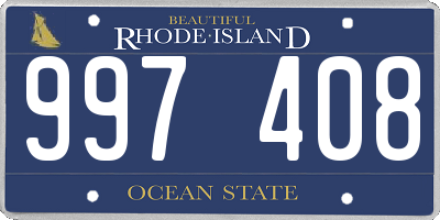 RI license plate 997408