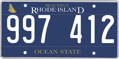 RI license plate 997412