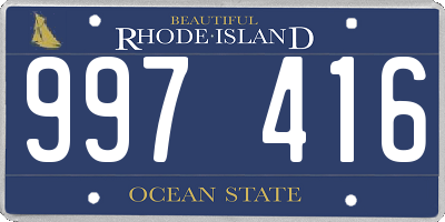 RI license plate 997416