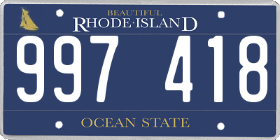 RI license plate 997418