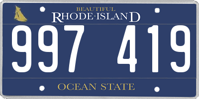 RI license plate 997419