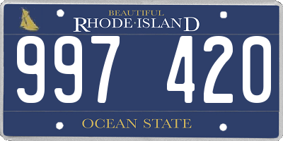 RI license plate 997420