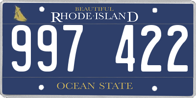 RI license plate 997422