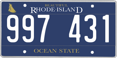 RI license plate 997431