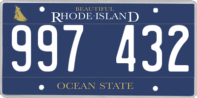 RI license plate 997432