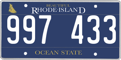 RI license plate 997433