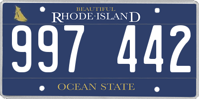 RI license plate 997442