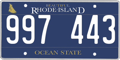 RI license plate 997443