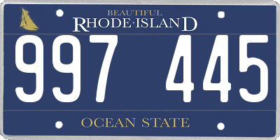 RI license plate 997445