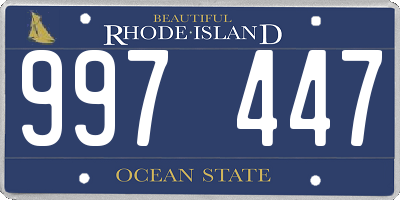 RI license plate 997447