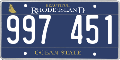 RI license plate 997451