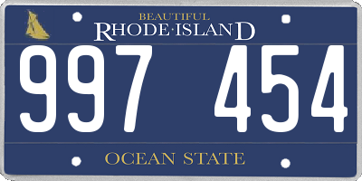 RI license plate 997454