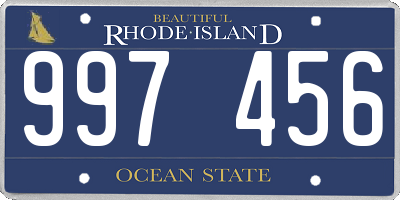 RI license plate 997456
