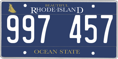 RI license plate 997457