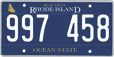 RI license plate 997458