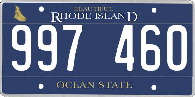RI license plate 997460