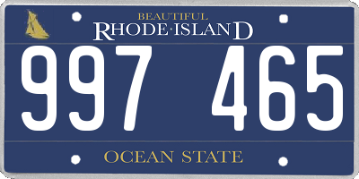 RI license plate 997465